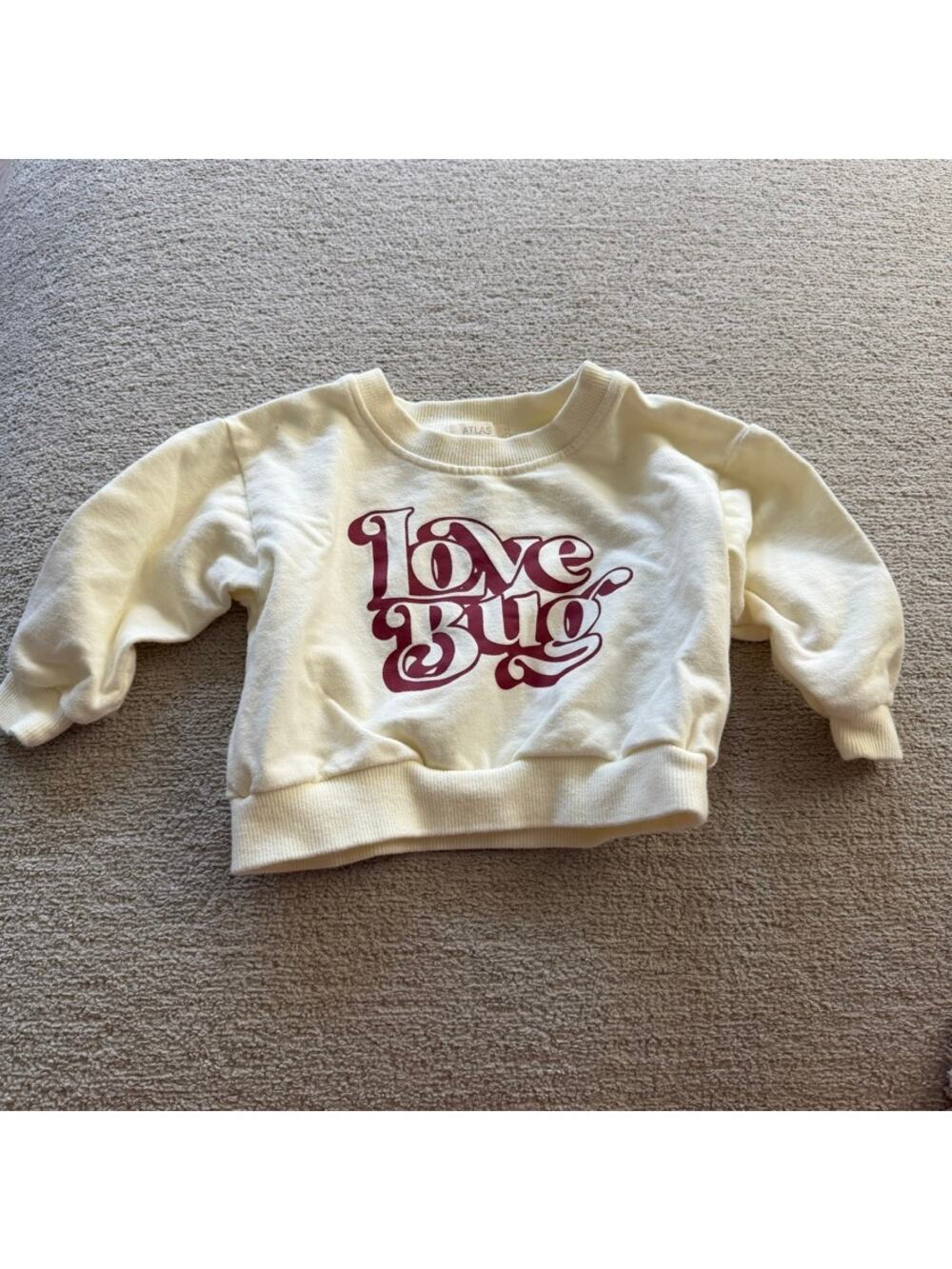 Atlas Grey‎ Love Bug Baby Girl Sweatshirt Ladybug Patch 6-9M